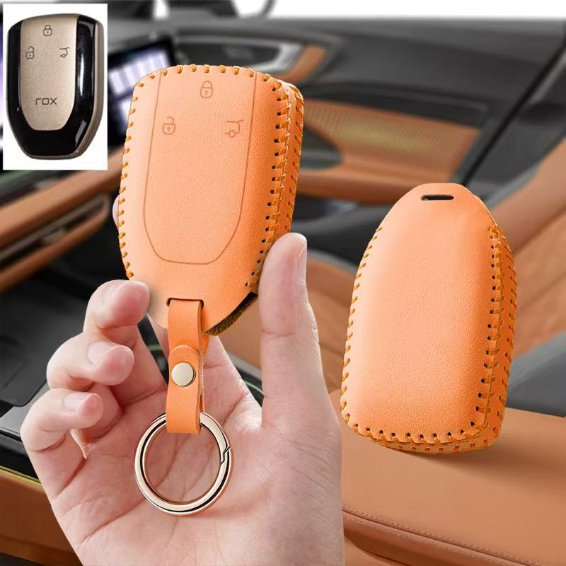 Key Holder Leather Pouch - Car Accessories Key Case Cover Holder