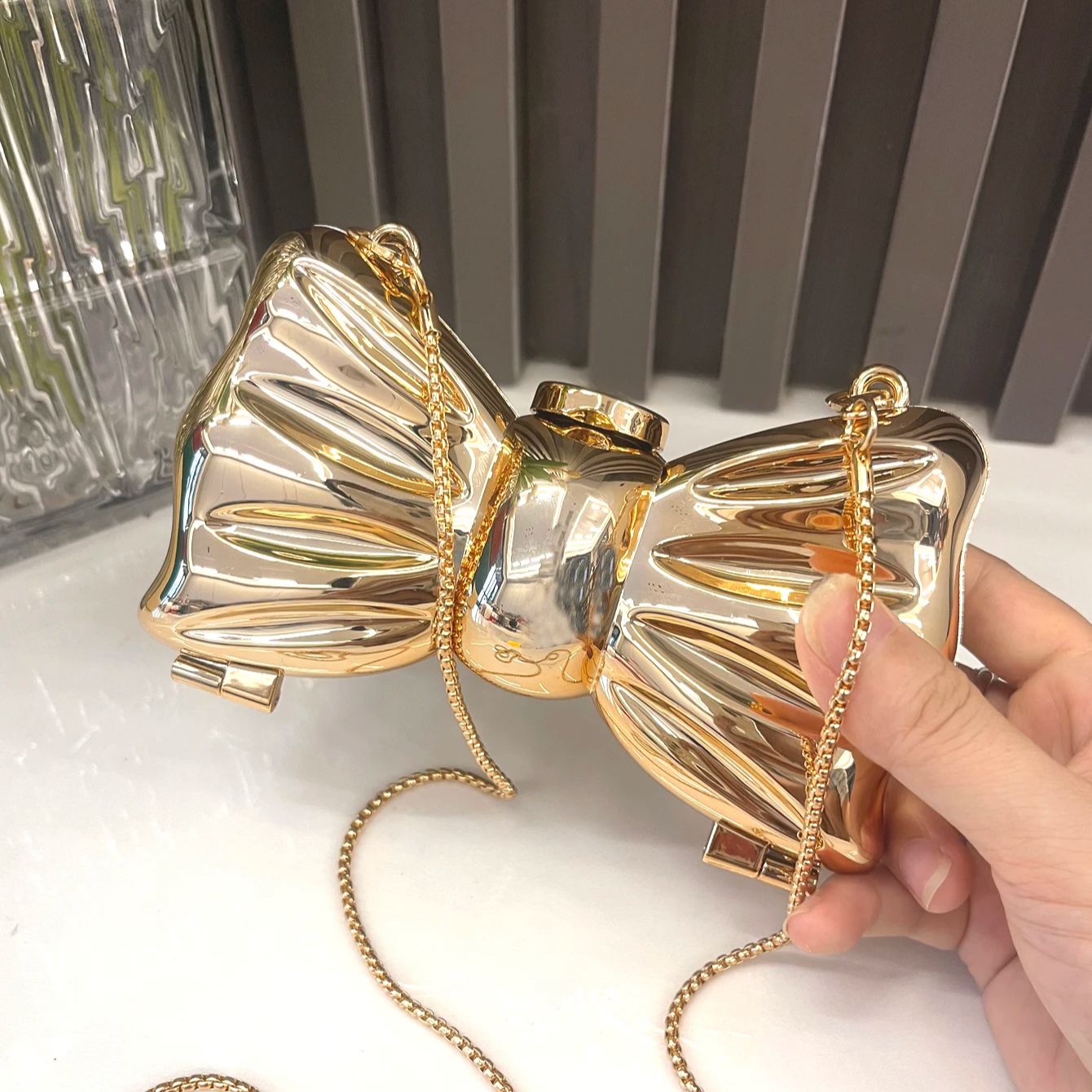 Luxury Bags Made - Golden Evening bag Purses and handbag