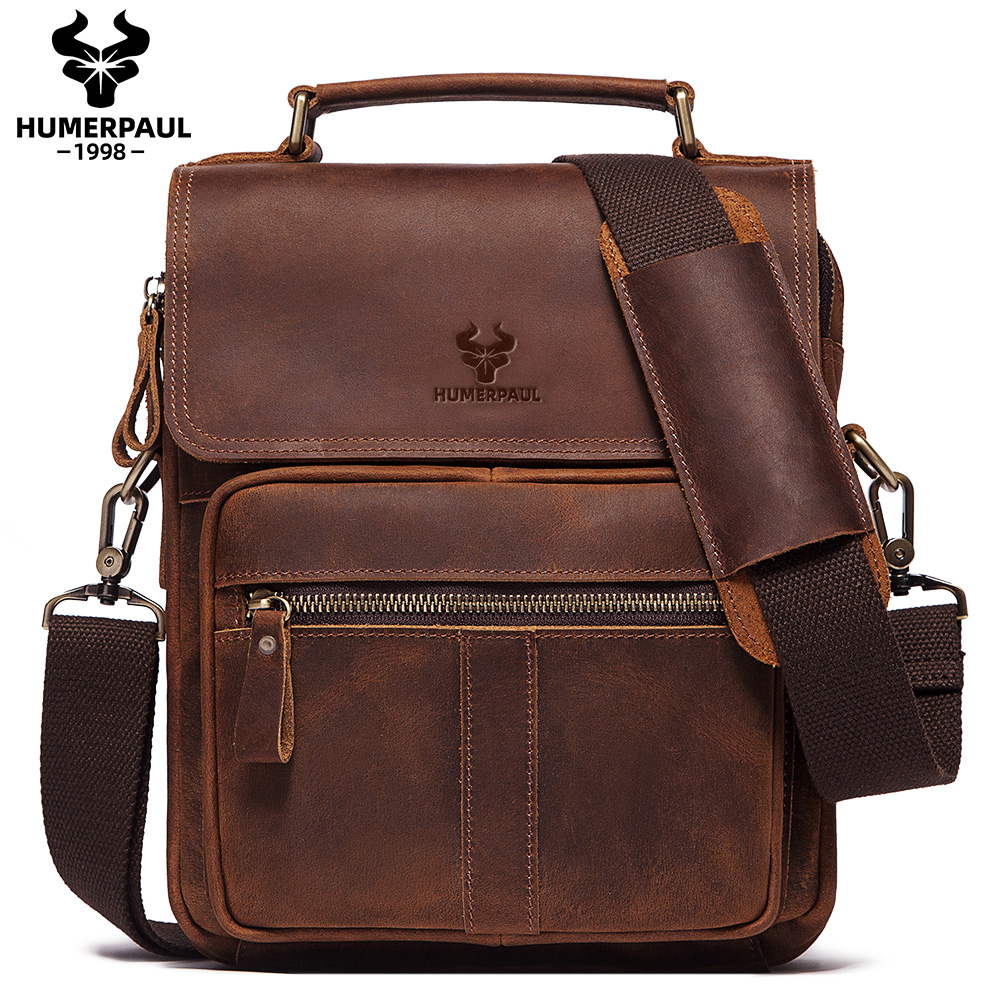 Luxury Bags Coach - HUMERPAUL Genuine Leather Men's Shoulder Bag