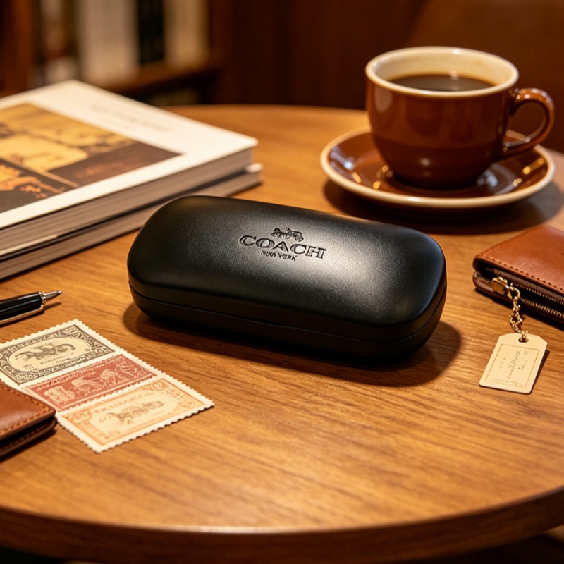 Luxury Bags Coach - COACH Black Hard Glasses Case Shockproof