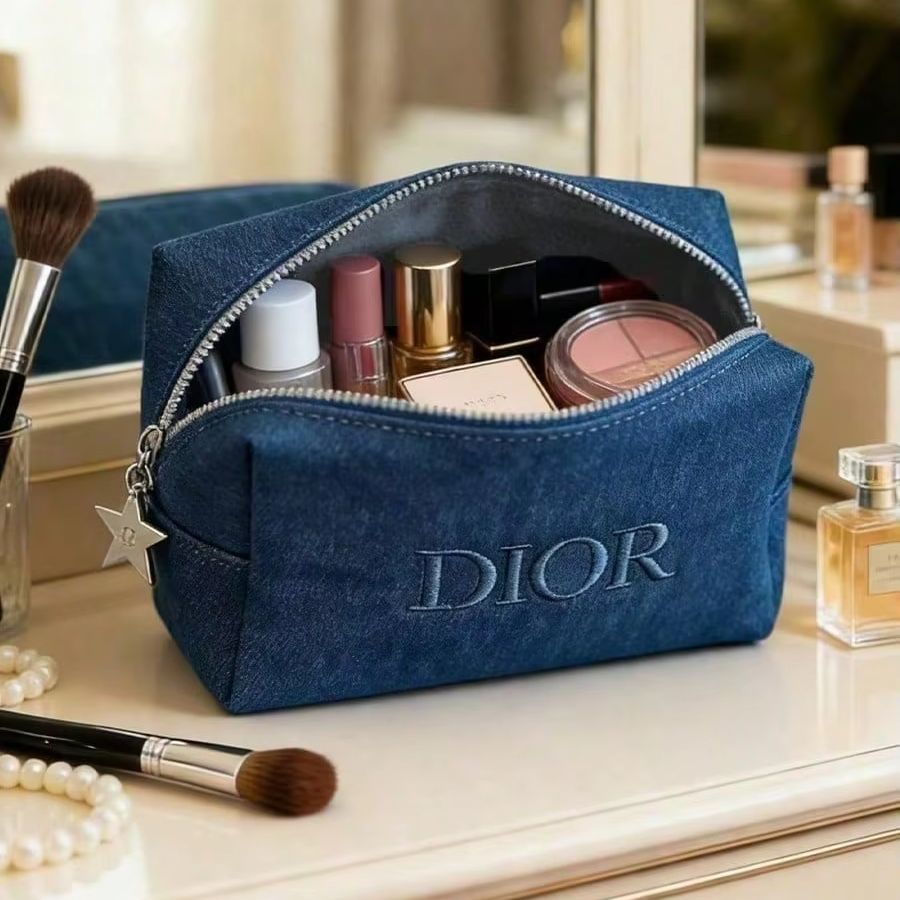 Dior Dark Denim Embroidered Lo - Luxury Bags Dior review and price