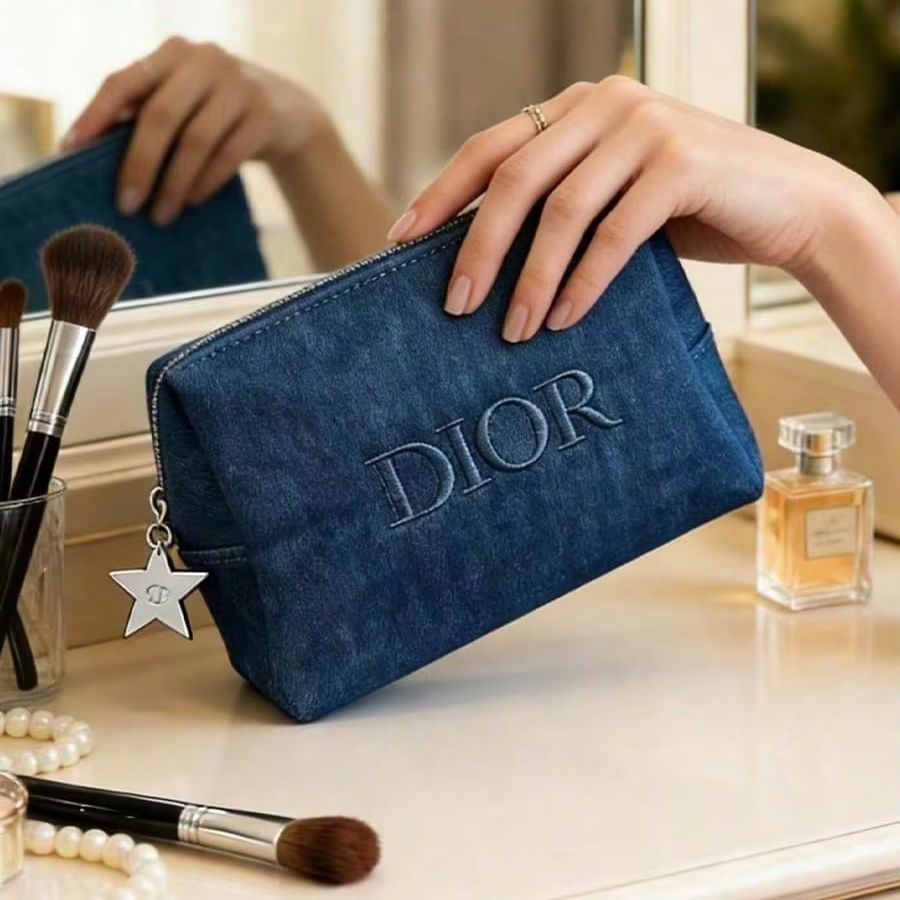 Dior Dark Denim Embroidered Lo - Luxury Bags Dior review and price