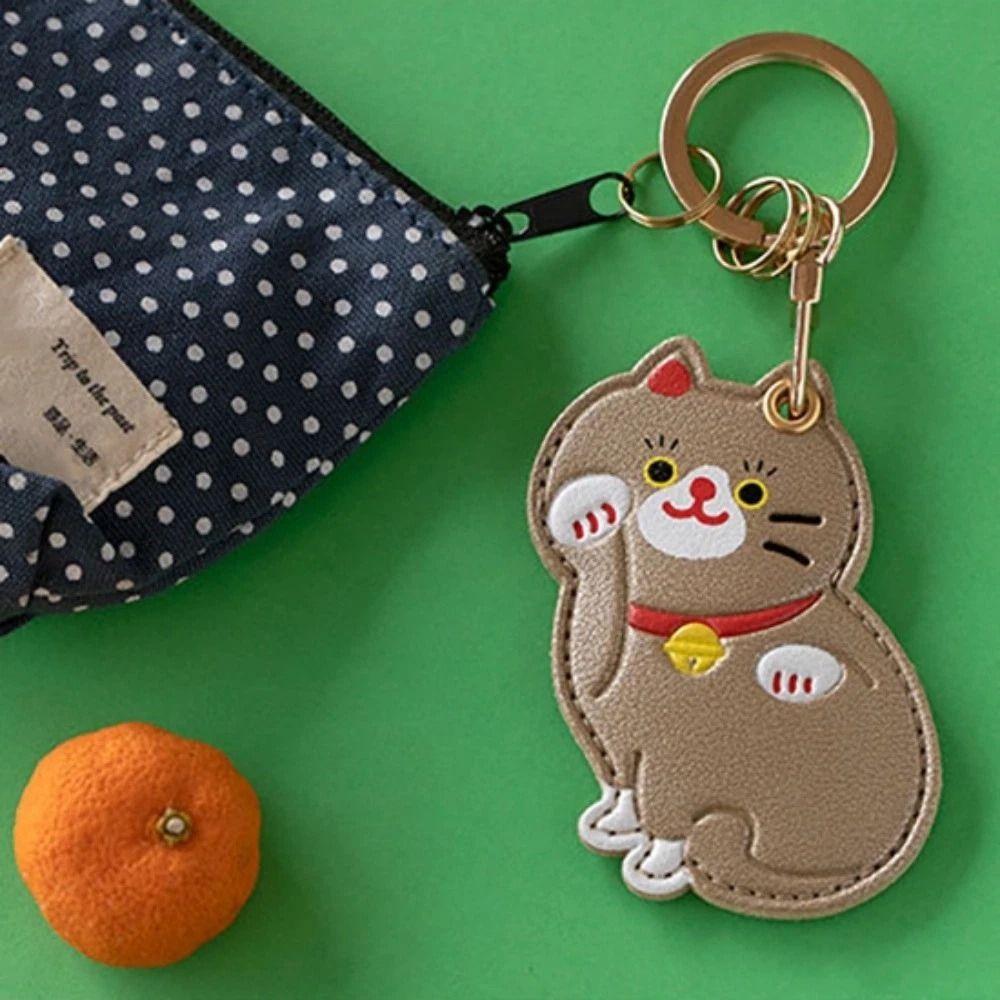 Cute Cartoon Cat Access Card H - Key Holder Leather Pouch review and price