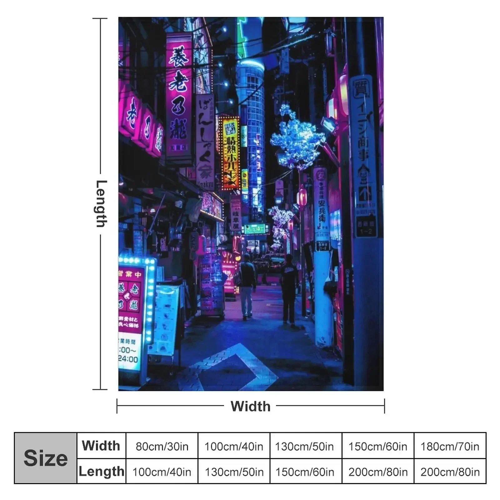 Blue Tokyo Alleys Throw Blanke - Luxury Bags Tokyo review and price