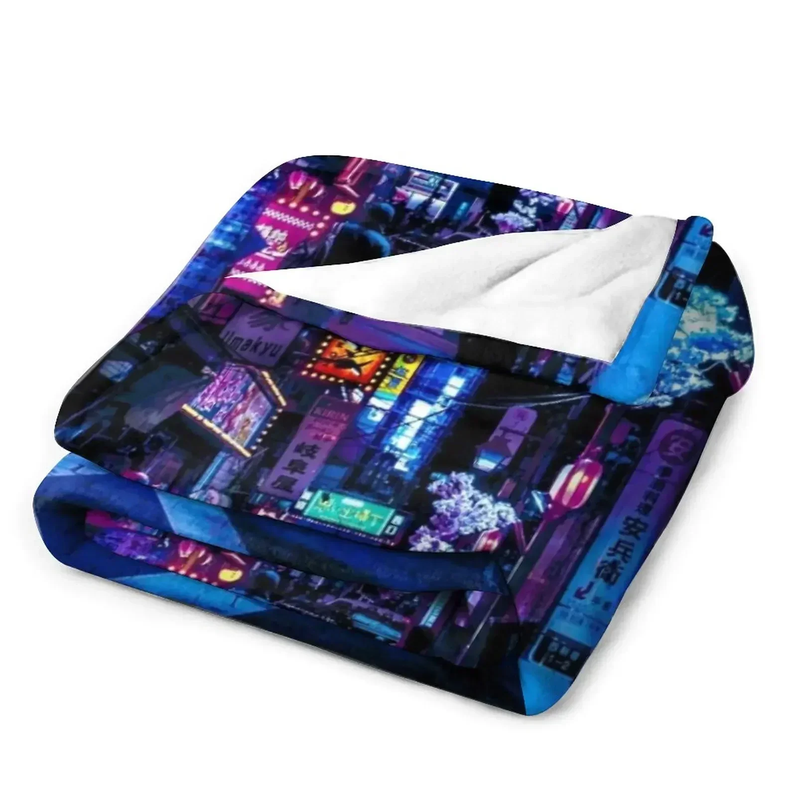 Blue Tokyo Alleys Throw Blanke - Luxury Bags Tokyo review and price
