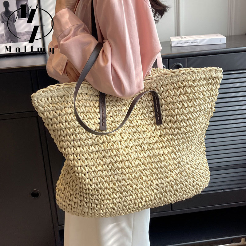 Straw Woven Tote Bags Casual L - Luxury Bags Made review and price