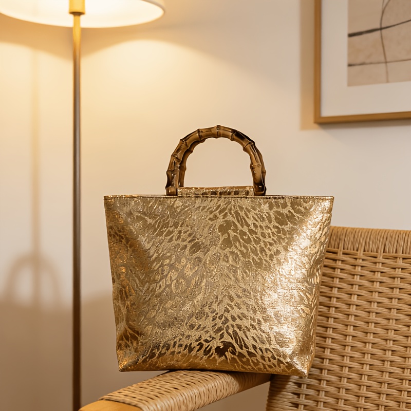 Light luxury metallic gold jac - Luxury Bags Tote review and price