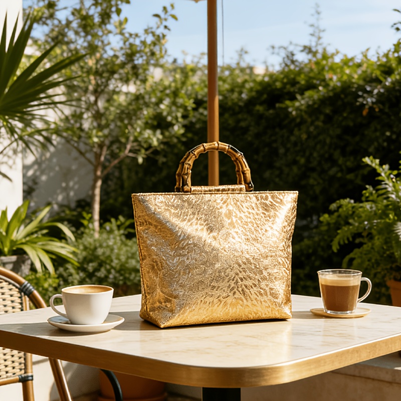 Light luxury metallic gold jac - Luxury Bags Tote review and price