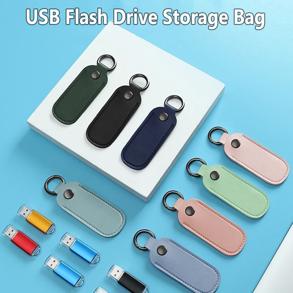 8 Colors U Disk Pouch Key Ring - Key Holder Leather Pouch review and price