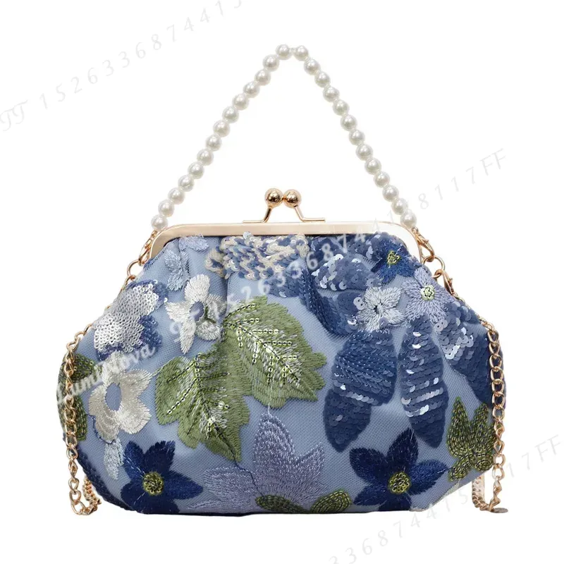 Flower Sequin Embroidered Pear - Luxury Bags For Men review and price