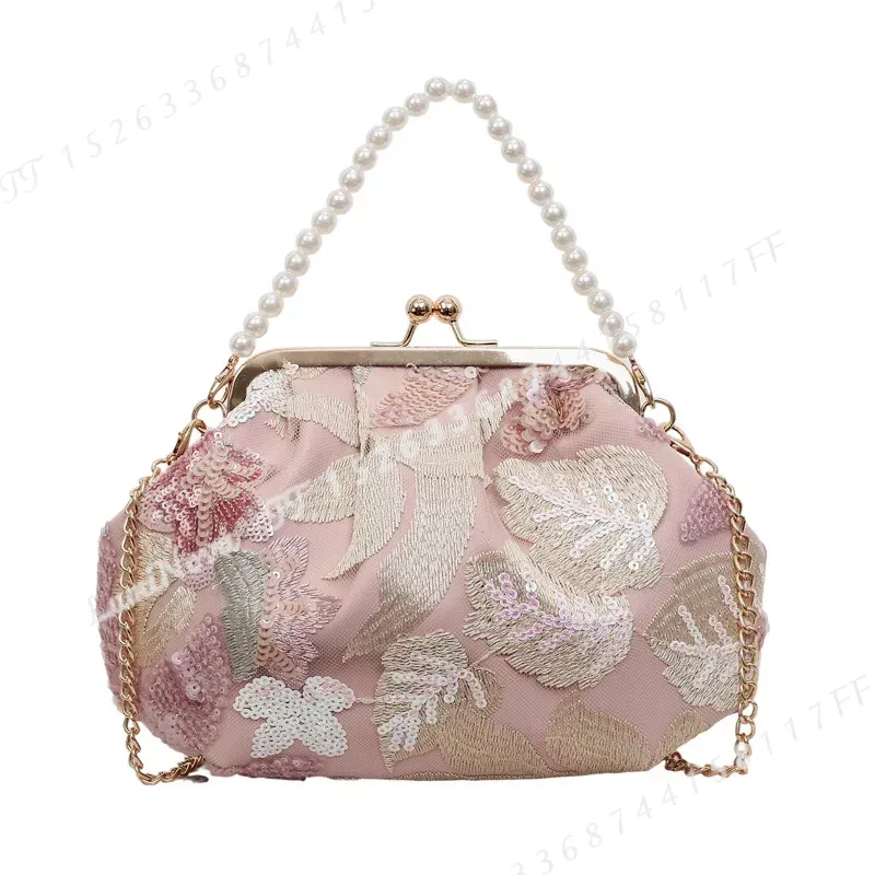 Flower Sequin Embroidered Pear - Luxury Bags For Men review and price