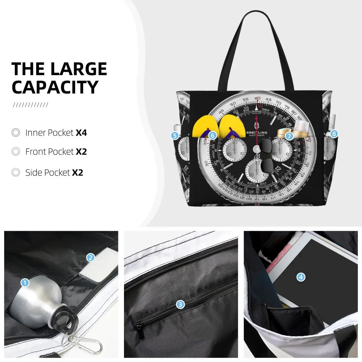 Black Luxury Watch Face Beach  - Luxury Yoga Bags review and price