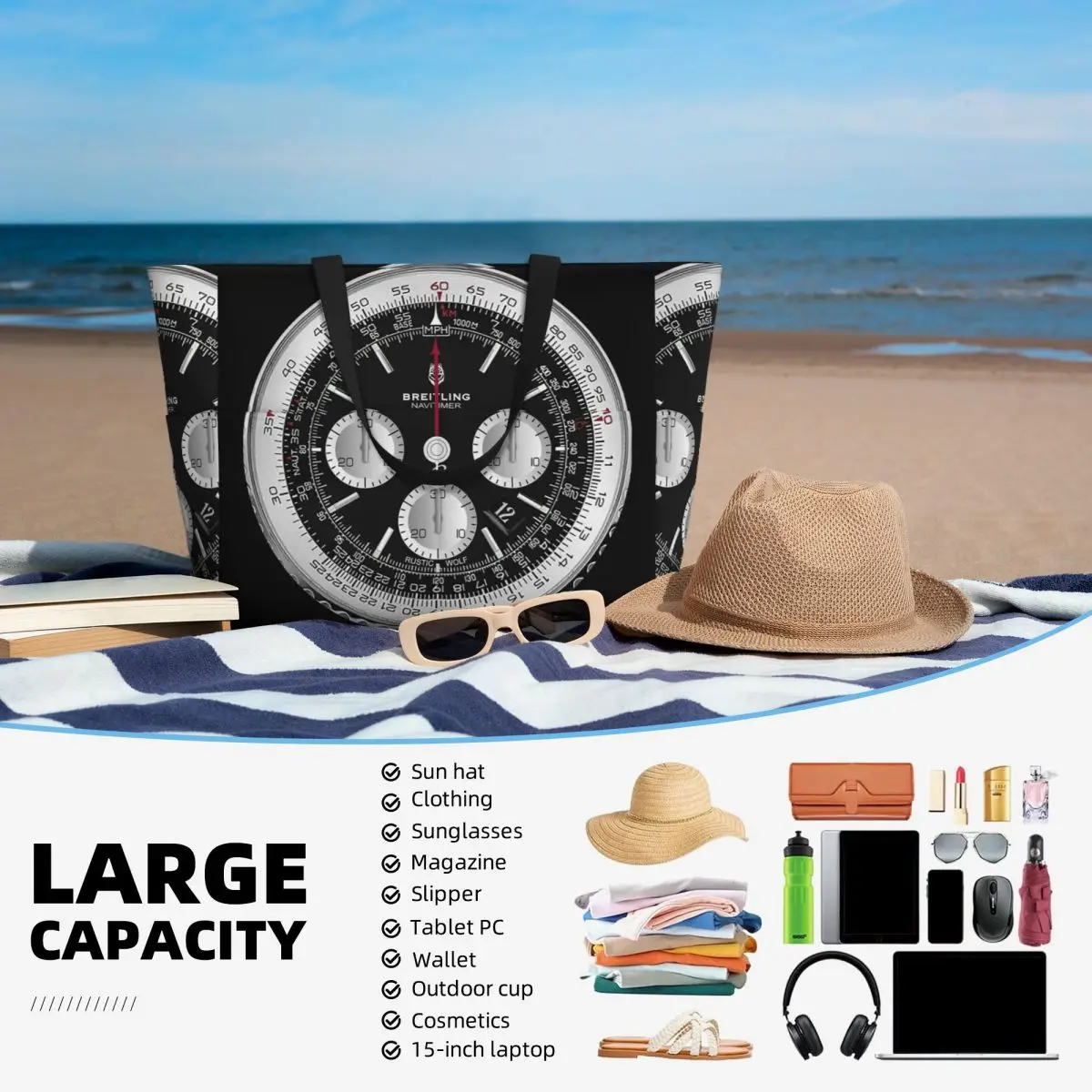 Black Luxury Watch Face Beach  - Luxury Yoga Bags review and price