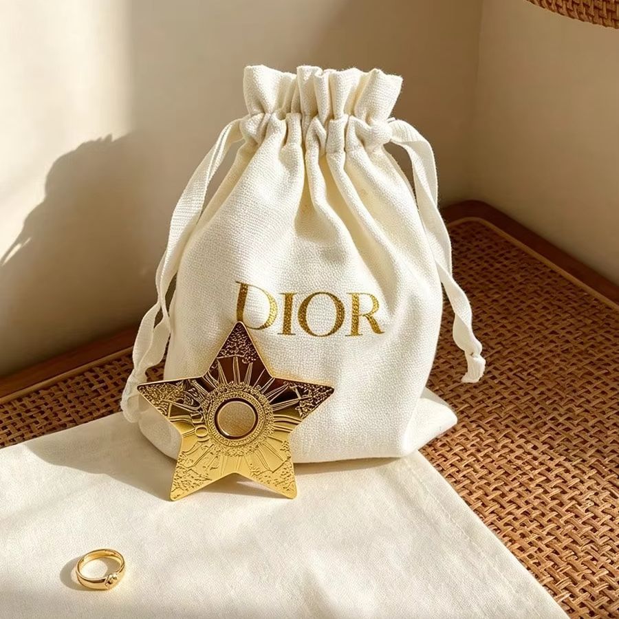 Dior Off‑White Canvas Drawstri - Luxury Bags Dior review and price